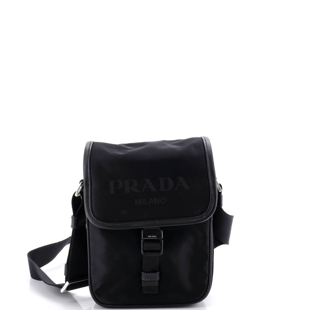 Prada Logo Buckle Messenger Bag Nylon